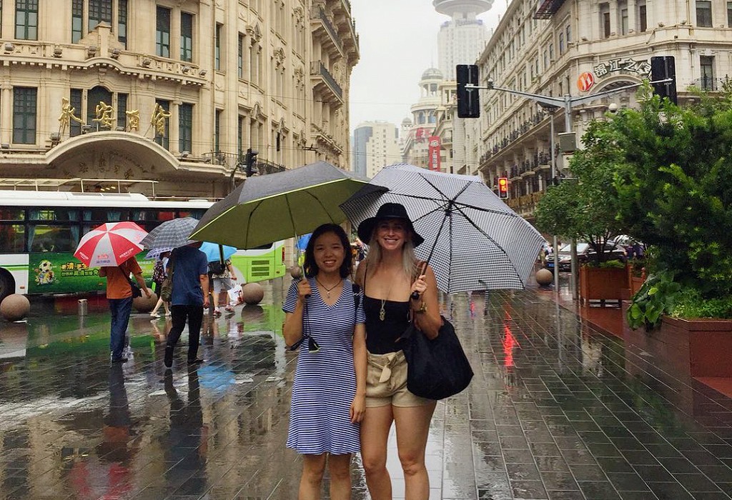 Teachers in the rain