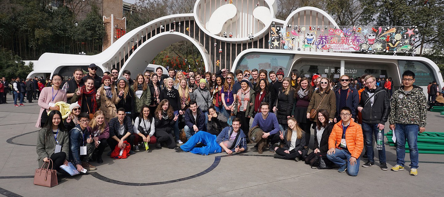 Group shot at Panda base